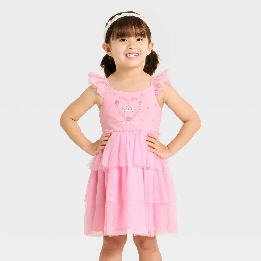 Disney Princess Audrey Camille Aurora Dress Kids 4T Pink Tulle NWT